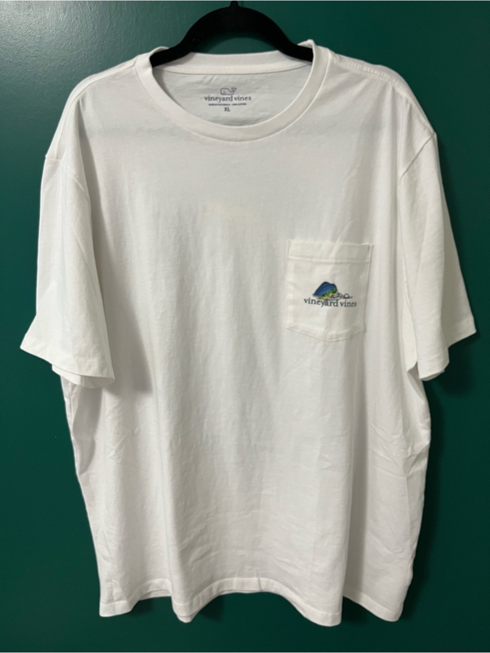 Vineyard Vines White Short-Sleeve Pocket Tee with Whale Logo